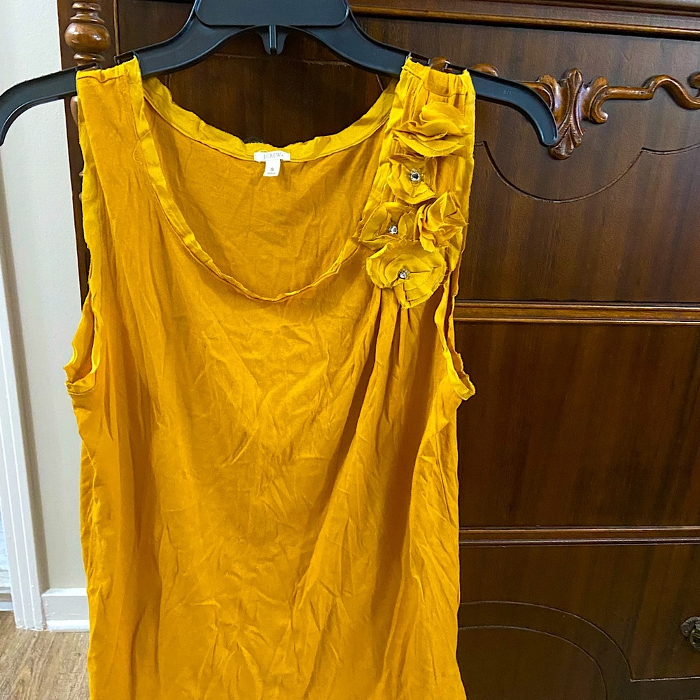 J.Crew silky top yellow/gold color Size Small